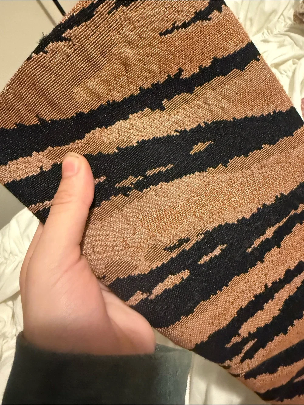 Brandon Maxwell Jacquard Brown and Black Tiger-Stripe Over-the-Knee Boots